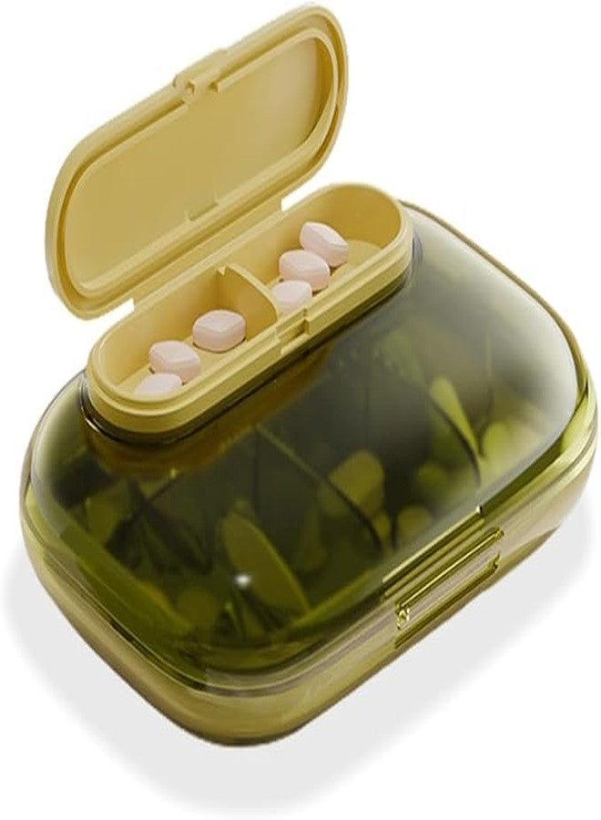 VALUEVIBES Mini Travel Pill Case - 4-Grid & 6-Grid Portable Medicine Box | Moisture-Proof, Leak-Proof & Stylish Pill Organizer for Vitamins, Tablets & Capsules (Green(6grid)) - Image 1